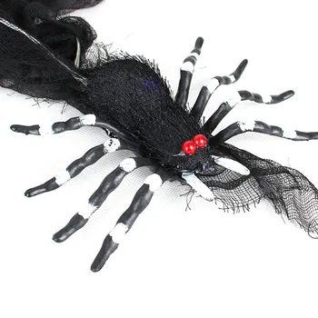 1PC Čierne Farebné Osvetlenie Spider Plyšové Zložité Hračky Little Halloween Horror Na spoločenské Podujatia, Výzdoba Bar Ornament