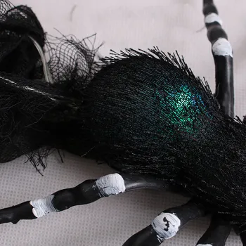 1PC Čierne Farebné Osvetlenie Spider Plyšové Zložité Hračky Little Halloween Horror Na spoločenské Podujatia, Výzdoba Bar Ornament