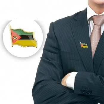 10PCS Republika Mozambik Multicolor Brošňa pre Mužov, Ženy Národnej Klopě Pin Šperky