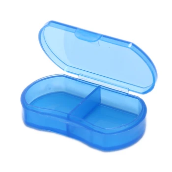 1Pcs Pilulku Box 2 Mriežky Kontajner Dávkovač Organizátor Prípade Pre Lieky, Modrá Pilulka Medicíny Tablet Pillbox