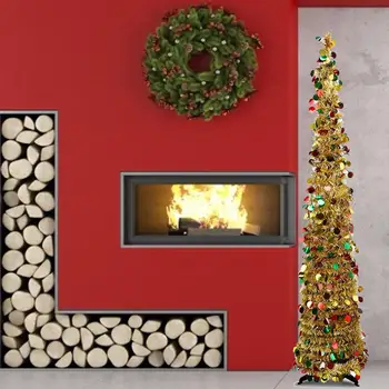 Skladacia Vianočný Stromček, Farebné PVC Vianočné Ozdoby pre Domáce Dekorácie