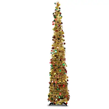 Skladacia Vianočný Stromček, Farebné PVC Vianočné Ozdoby pre Domáce Dekorácie