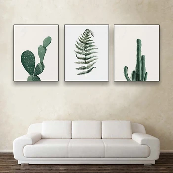 Kaktus Zelená Rastlina Plátno Plagáty Abstraktné Maľby Nástenné Art Plagáty A Vytlačí Obývacia Izba Dekorácie, Obrázky Domova