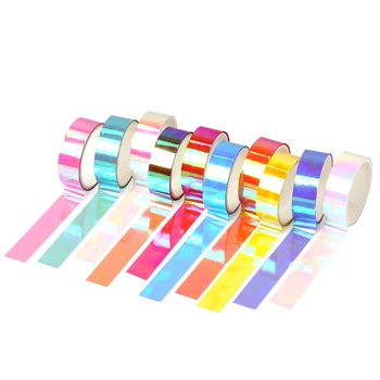 AAGU 15 mm*3m Laser Rainbow Washi Pásky Lesk Papiernictvo Scrapbooking Dekoratívne Samolepiace Pásky urob si sám Maskovacia Páska Školské potreby