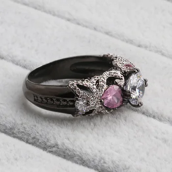 WYJZY Prehnané black gotický prúdu štýl krúžok pre wome osobnosti dámske svadobné zásnubný prsteň
