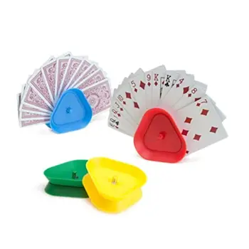 Nové 4pcs/set v Tvare Trojuholníka Hands-Free, Hrá Karty Držiteľ Dosková Hra Poker Sedadla