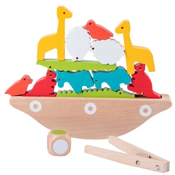 Montessori hračky dieťaťa Skoro Vzdelávacie tehla hračky Drevené Bloky Zvierat vyváženie hry Deti Vzdelávacie Hračky Pre Deti,