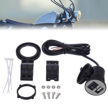 1pc 5V 1.5 USB Motocykel, Auto Zásuvky pre Nabíjačku Adaptér S Vodotesný Kryt Spínača Pre Autá, Moto-ATV Telefón