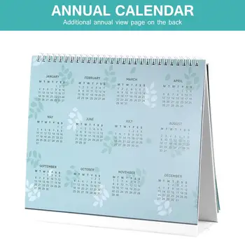 2021 Stolový Kalendár 12 Mesiacov Stojí Kalendár Beží 2021 Celý Rok Kalendár Bonus 2 Listy Samolepky pre Domov a Kanceláriu