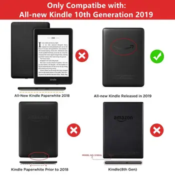 Pre Všetkých-Nový Kindle 2019 Prípade Handričkou Textúra PU Kožené Smart Case PC Späť Pevný Kryt pre Všetkých-Nový Kindle 10. Vydané v roku 2019