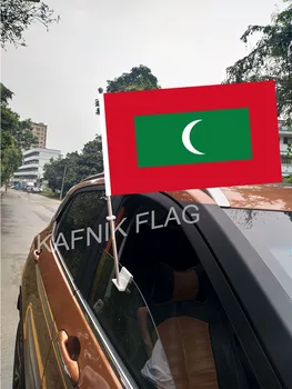 KAFNIK,30*45 CM Maledivy Okno Auta Vlajky a Transparenty Krajinách Sveta Vlastné Vlajky s 43/52 stožiar pre auto dekorácie