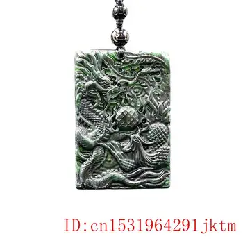 Jade Dragon Phoenix Prívesok Náhrdelník Šperky Prírodného Čínskeho Darčeky Amulet Zelená Čierna Kúzlo Módne Vyrezávané