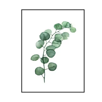 Home Decor Maľovanie Nordická Zelená Rastlina Leaf Plátno Umenie Plagátu Tlač Stene Obraz Domova