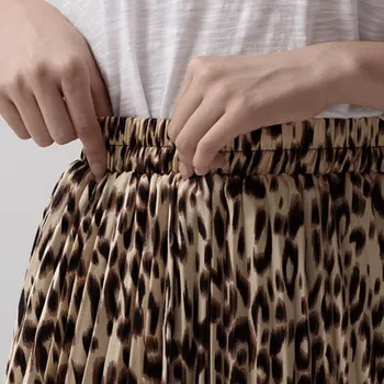 2020 Novo Ženy Elastický Pás Leopard Sukne Vintage A-Line Voľné Dlhé Sukne Swing Sexy Elegantné Leopard Tlač Šifón Sukne