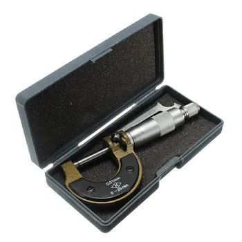 0-25 mm 0.01 mm Metrika Priemer Mikrometer Rozchod Strmeň Nástroj na Presné Meranie Nástroja S Mini Kľúča & Kryt Prípade