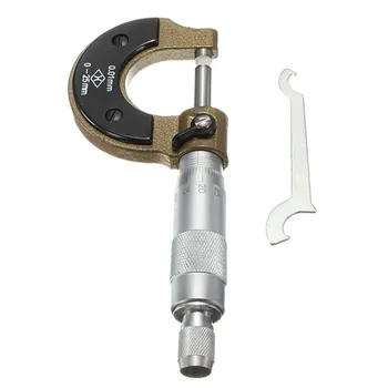 0-25 mm 0.01 mm Metrika Priemer Mikrometer Rozchod Strmeň Nástroj na Presné Meranie Nástroja S Mini Kľúča & Kryt Prípade