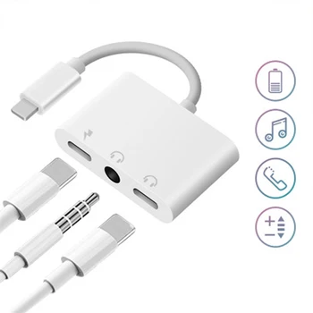 Vhodné pre Apple 3 v 1 slúchadlá puls adaptér kábel 3,5 mm audio 2 v 1 konverzie hlavu počúvanie skladby splitter