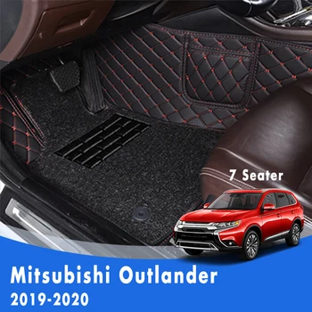 Pre Mitsubishi Outlander 2019 2020 (7 Miest) Luxusný Dvojvrstvové Drôtené Slučky Auto Podlahových Rohoží, Auto Koberce Týka Umelej Kože