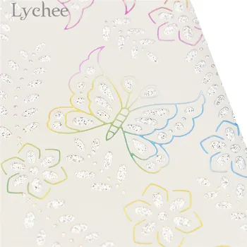 Liči Život 1 ks A4 Motýľ Kvet Plastický PU Kožené Textílie Vysoko Kvalitnej Syntetickej Kože DIY Materiál Pre Kabelka Pásy