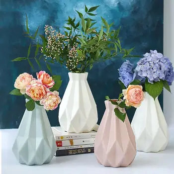 Shatter-Dôkaz Plastové Váza Kvet Váza, Kvetinové Koše Kvetináč Proti Pádu Ploche Domova Office Krásnej Severskej