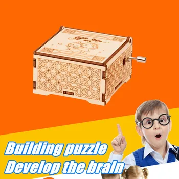 Deti 3D priestorové Drevené Ranom Detstve Toy Model Puzzle Music Box Montáž Drevených Stavebníc Stôl Výzdoba Pre Deti