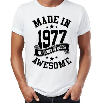 Homme značku oblečenia pre mužov tričko Vyrobené v roku 1977 sa Narodil 40. Roku Narodeniny Veku Súčasnosti Vintage Dizajn Muži T-shirt