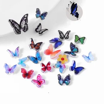 1pcs 3D Butterfly na Nechty, Nálepky, Nail Art Obtlačky Butterfly Design Lepidlo Jazdcov Zábaly Tipy Kúzlo DIY Manikúra Dekorácie