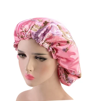 Ženy dvojitou Vrstvou Hodvábne DU-RAG Vlasy Kryt Príslušenstvo Vlna Čiapky Handry Kvetinový Salón Bonnet Klobúk Turban Durag Headwrap