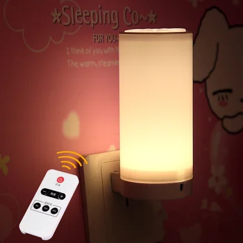 2019 Nové Valcové diaľkové 220V LED Diaľkové ovládanie Stmievač nočné svetlo Bezdrôtový babby Spálňa, nočné lampy, vnútorné osvetlenie