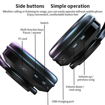 Farebné Bezdrôtové Bluetooth Stereo Slúchadlá Skladacia Herné Slúchadlá Music Headset Nastaviteľné Slúchadlá S Mikrofónom TF Karty