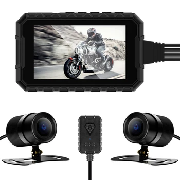 3 Palcový Motocyklové Jazdy Záznamník Predné+Zadné Zobrazenie Videa v kvalite 1080P HD Rekordér Motocykel Night Vision DVR Kamera