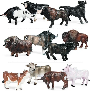 4pcs Dobytka Figúrka Simulované Bull Realistické Zvieratá, Kravy Vzdelávacie Hračka