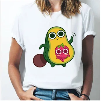 Avokádo Tlač Žien Roztomilý Harajuku Vegetariánska T-shirt dámske Módne Zodpovedajúce Topy AOWOF Žien Avokádo vs Banán T-shirt