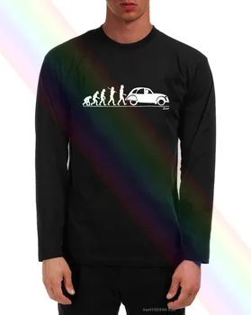 Vývoj Človeka Citroen 2Cv Klasické Auto Unisex tričko s Dlhým Rukávom T-Shirt