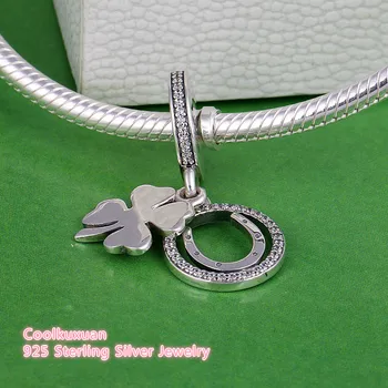 Jar Pôvodné 925 Sterling Silver Pripraviť Jasné, CZ Šťastný Deň Visieť Charms Perličiek Hodí Značky Náramky Diy Šperky Robiť