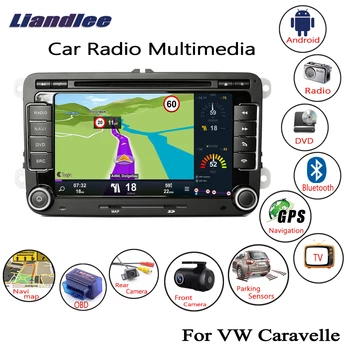 Autorádio DVD Prehrávač Pre Volkswagen VW Caravelle 2010 2011 2012 2013 Android Multimediálne Obrazovky Navigačný Systém GPS
