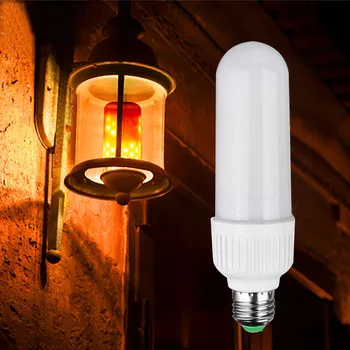 2-pack Dynamický Efekt Plameňa E27 LED Žiarovky Lampy AC100V-265V, Emulácia Oheň Horiaci Blikania Svetelného zdroja svetla Vianočný Sviatok svetiel