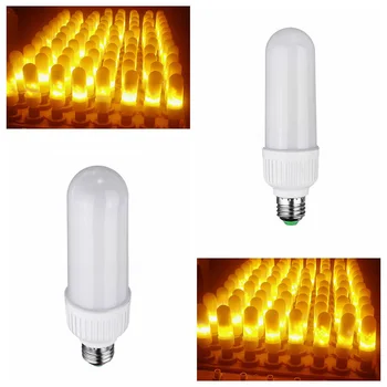 2-pack Dynamický Efekt Plameňa E27 LED Žiarovky Lampy AC100V-265V, Emulácia Oheň Horiaci Blikania Svetelného zdroja svetla Vianočný Sviatok svetiel