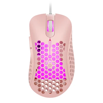 Úrad Notebook Myši Myš Pro Hráč USB Káblové pripojenie Hernej Myši 6400DPI 6 Tlačidlo Honeycomb Duté Ergonomický Dizajn Myši