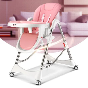 Highchairs dieťa stoel vysoká stolička baby skladacie prenosná detská vysoká stolička baby seat portable trona portatil bebe PU cojin trona beb