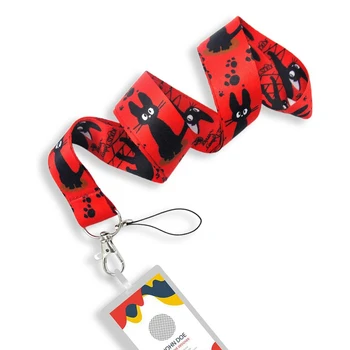Ozdobná šnúrka na uniforme Anime KiKi Roztomilý Kreslený Krk Laná Pre Kľúče, ID Karty Telocvični Mobilný Telefón Popruhy USB Odznak Držiteľ Visieť Lano Lariat