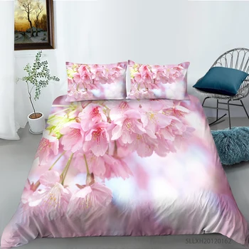 Ružové Ruže Kvet 3D Vytlačené Cumlík posteľná bielizeň Twin set Plný Kráľovná Super Cal Kráľ Veľkosť Obliečky Kryt Sady