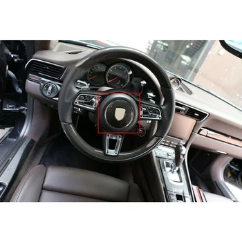 CITALL Volante Vozidla Logo Kryt Výbava vhodné Pre Porsche 718 911 918 Cayenne Macan Panamera Black Carbon Fiber