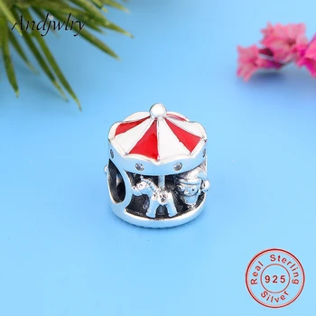 Fit Pandora Prívesky Náramky 925 Silver Originálny Vianočný Kolotoč Čaro Korálky na Výrobu DIY Šperky Berloque