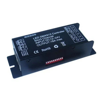 Led DMX512 Radič 3 kanály, LED RGB Digitálny displej Regulátor DMX 512 LED Dekodér & Vodič 12V-24V 18A pre RGB pásy