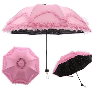 Skladacie Dáždniky Dievča Mini Pocket Roztomilý Parasol Malé Slnečný Dážď Anti-Uv Paraguas Prenosné Cestovné Dáždniky Žena Parapluie