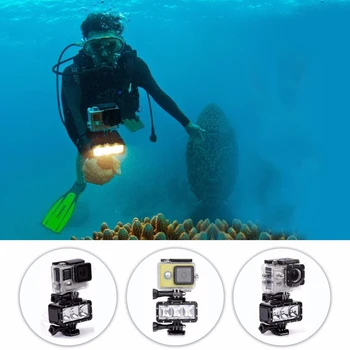 40M Nepremokavé Potápanie LED Svetlo pre GoPro Max Hrdina 9 8 7 6 5 Insta360 OneR Šnorchel Svetla pod vodou Pre DJI Kamery Príslušenstvo