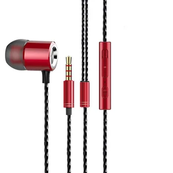 Metal Stereo Hi-Fi Hry Slúchadlá 3,5 mm Line Kontrolu Káblové Slúchadlá pre Mobilné Telefóny Univerzálny Basy upchávky do uší s Mikrofónom