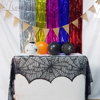 Black Pavučinu Krb Šatku Halloween Party Dekorácie Pozadie Čipky Black Spider Web Plášť Halloween Horror Rekvizity