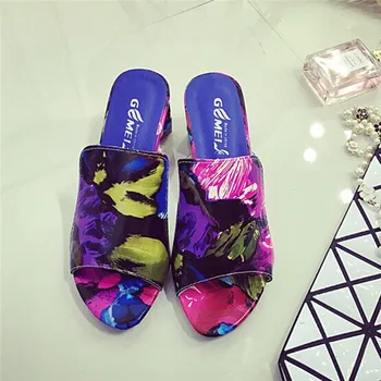 Ženy Módne Letné Crystal Sandále Drahokamu Podpätky Otvorené Prst Topánky Žena, Farebné Dámske Plážové Žabky Listov